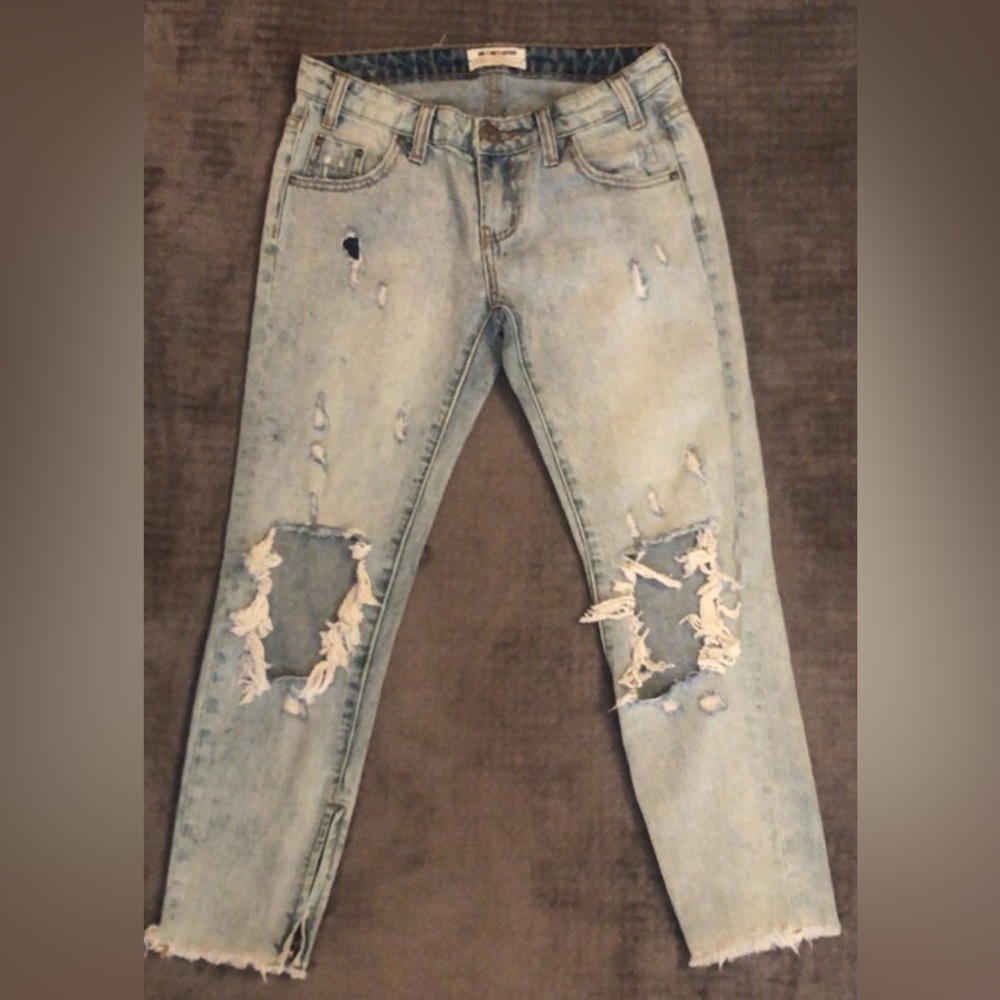 One x One Teaspoon Free People Distressed Denim Jeans
